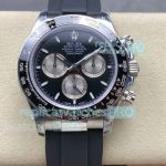 Super Clone Gain Weight Rolex Daytona QF 1:1 Swiss 4131 Black Face Oysterflex Watch 